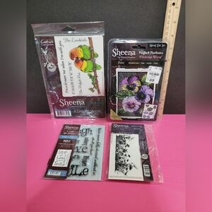 Sheena By Sheena Douglass Stamp And Die Sets.  Set Of 4. (0467)